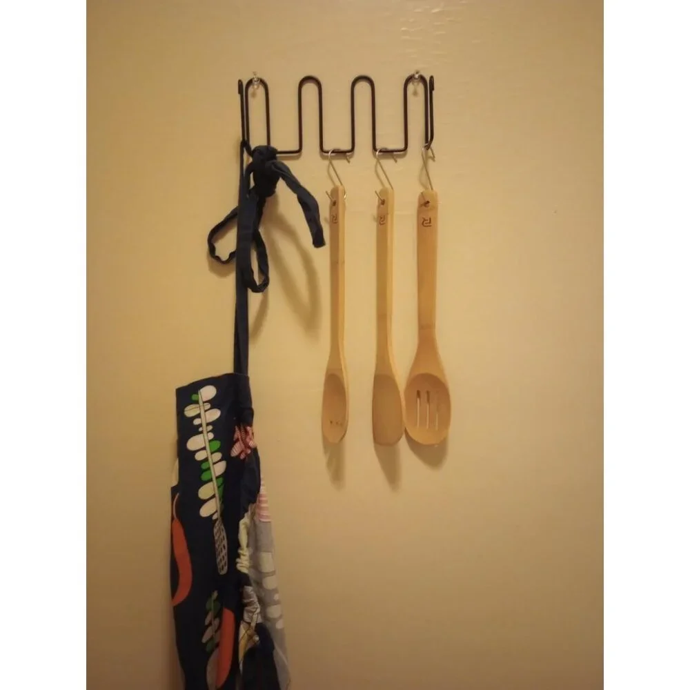 6-Piece Wooden Spoons Apartment Essentials Wood Spatula Spoon Nonstick Kitchen